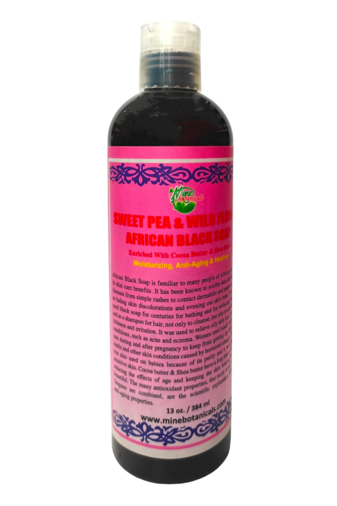 Sweet pea & Wildflower African Liquid Black Soap