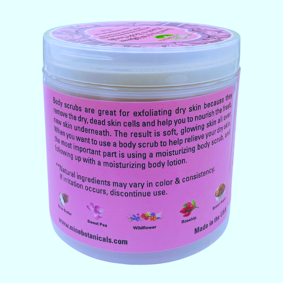 Body Scrub Infused with Sweet Pea & Wildflower