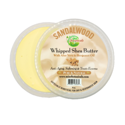 Promotional Sandalwood Whipped Shea Butter with Aloe Vera & Bergamot Oil 8oz