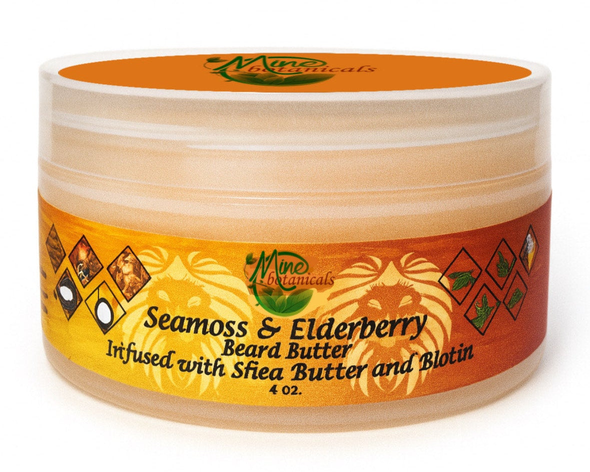 Seamoss & Elderberry Beard Butter 4oz – Mine Botanicals