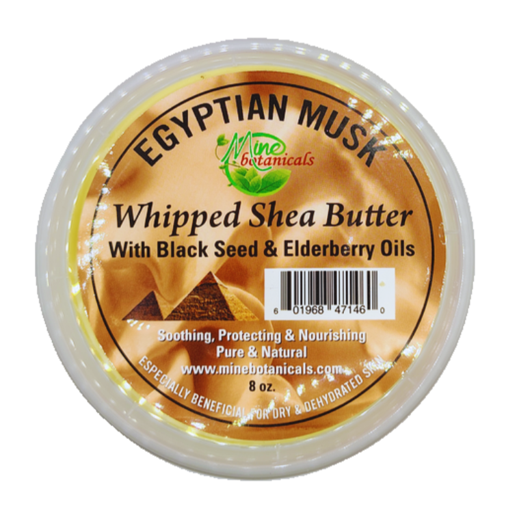 Promotional Egyptian Musk Whipped Shea Butter with Black Seed & Elderberry Oil 8oz