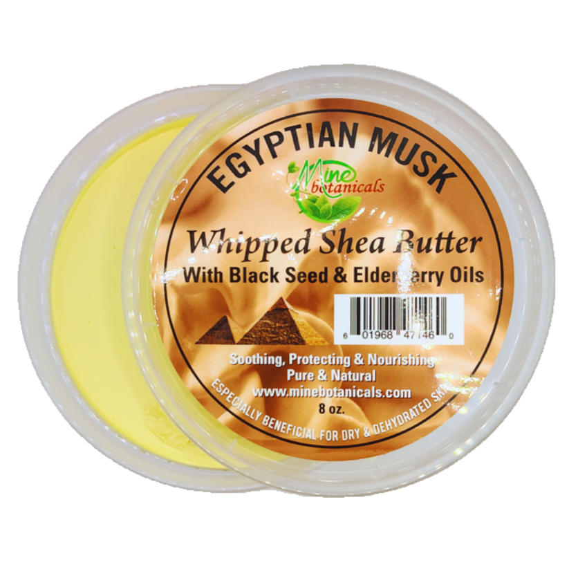 Promotional Egyptian Musk Whipped Shea Butter with Black Seed & Elderberry Oil 8oz