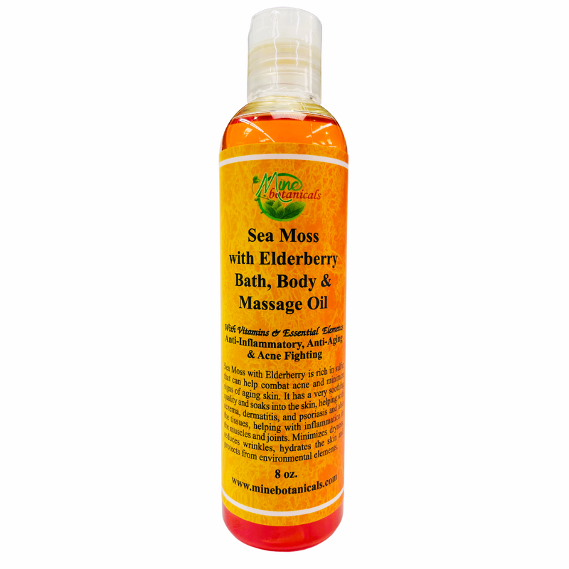Sea Moss with Elderberry Bath, Body & Massage Oil – Mine Botanicals