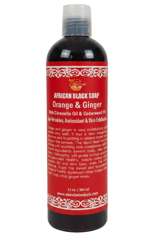 African Liquid Black Soap with Orange & Ginger – Mine Botanicals