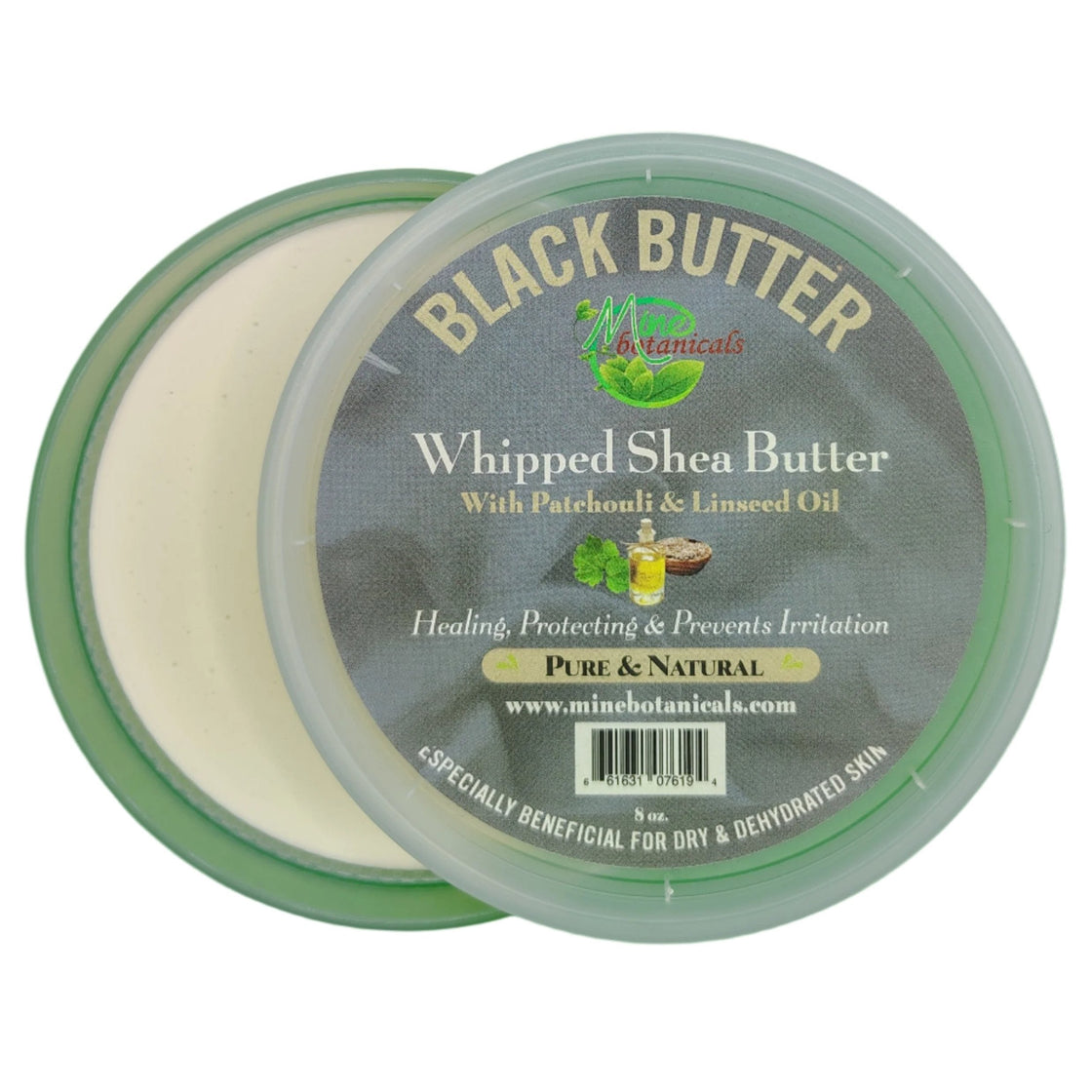 Promotional Black Butter Whipped Shea Butter with Patchouli & Linseed Oil 8oz