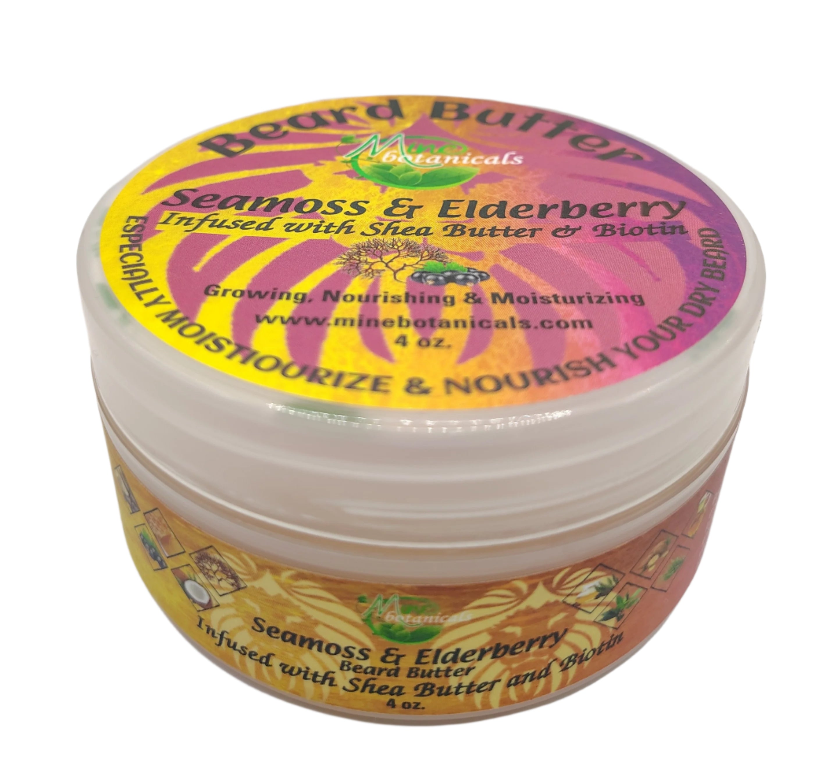 Seamoss & Elderberry Beard Butter 4oz – Mine Botanicals
