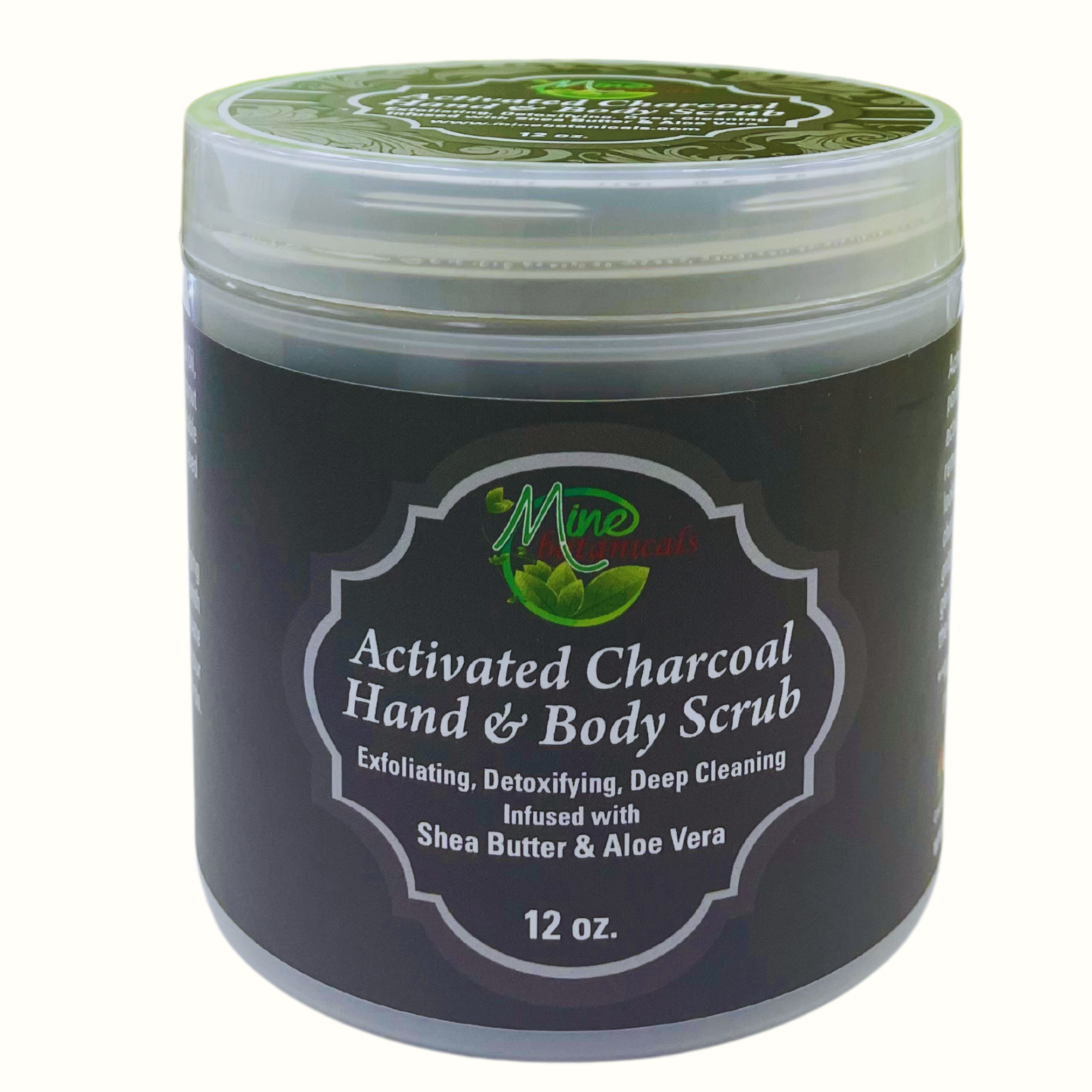 Activated Charcoal Body Scrub Infused with Shea Butter & Aloe Vera – Mine  Botanicals