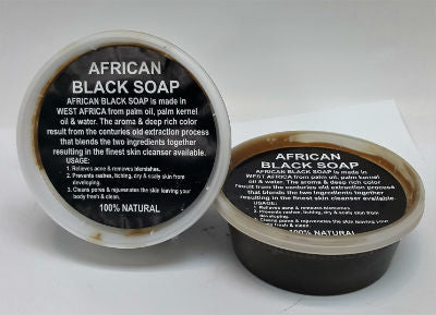 African Raw Black Soap (Jar),Plastic Round Jar